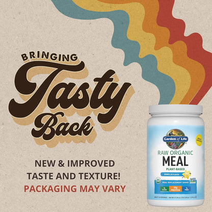 Garden of Life Vegan Protein Powder - Raw Organic Meal Replacement Shakes - Vanilla - Pea Protein, Greens and Probiotics for Women and Men, Plant Based Dairy Free All in One Shake, 28 Servings